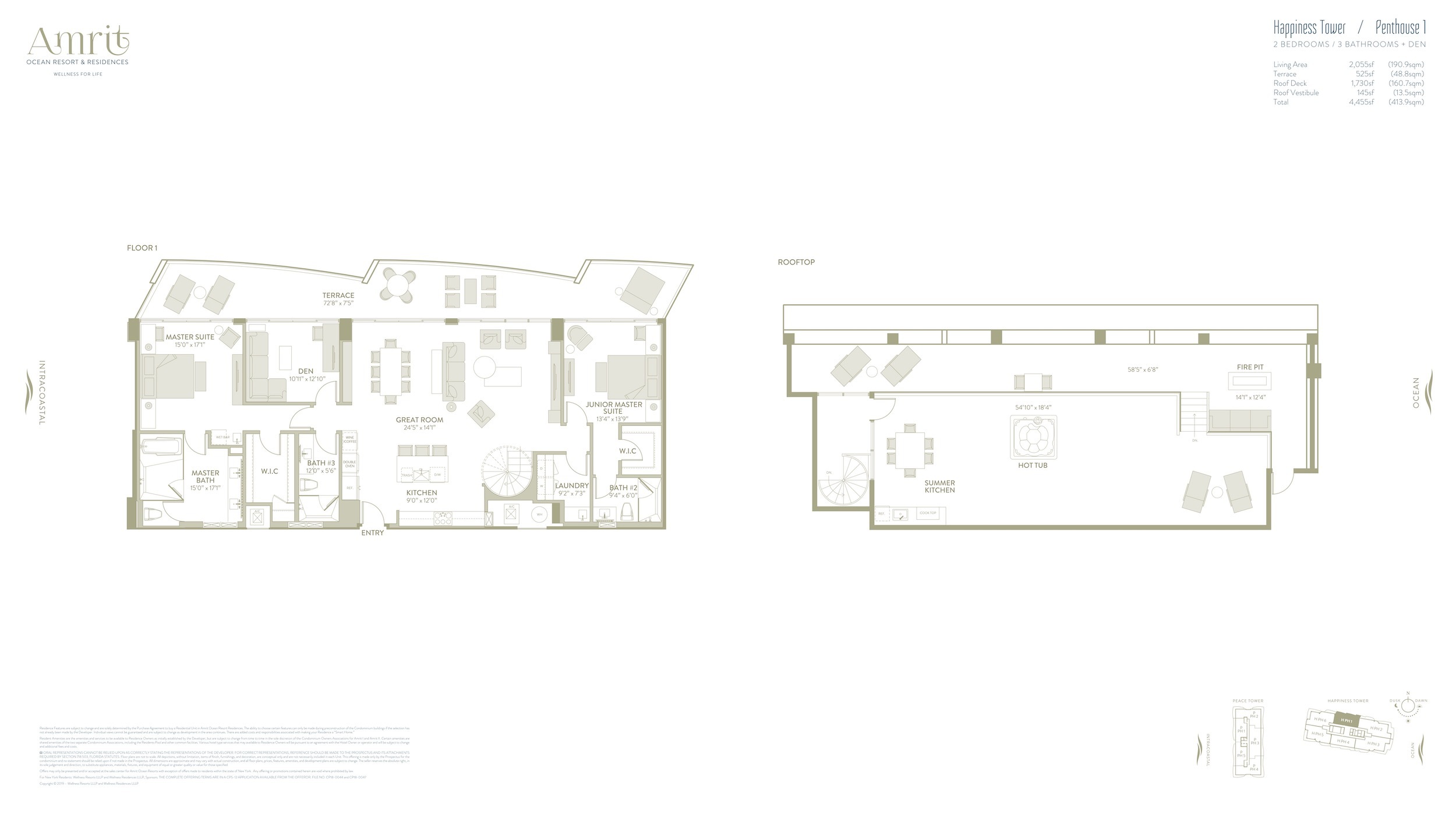 Floor Plan for Amrit Floorplans, Happiness Tower Penthouse 1